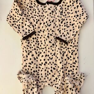 Magnetic Me Cream and Black Dalmatian Print Footed Pajama